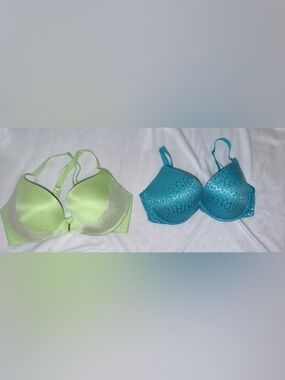 Victoria's Secret Green & Blue Bras
